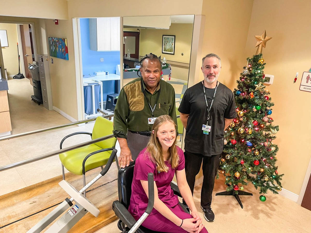 During Willie's stay, she worked closely with team members Danielle Helmick, Occupational Therapist (OT), Eric Ingold and Alonzo White, Physical Therapists (PTs), and Julie Ross, Post Acute Supervisor.