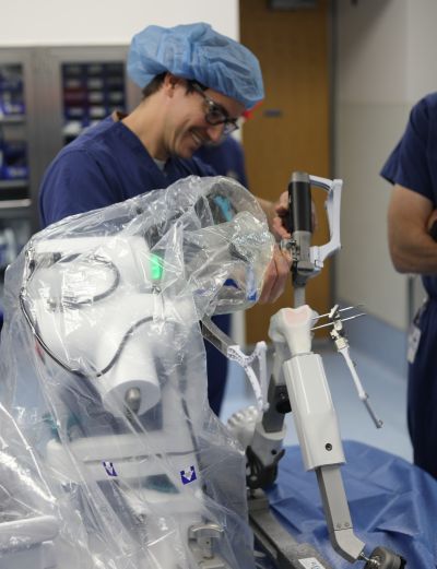 Dr. Koenig trains on the VELYS system